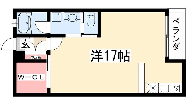 ARTE PATIO(ワンルーム/1階)の間取り写真