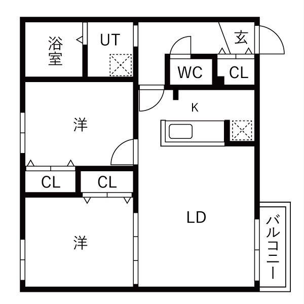 TERRACE SOEN(2LDK/2階)の間取り写真