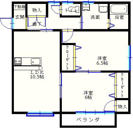 コルトレーン(2LDK/2階)の間取り写真