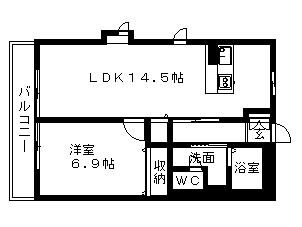 ライフコート18A(1LDK/1階)の間取り写真