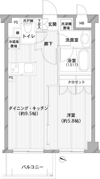 DUO SCALA YOGAII(1DK/3階)の間取り写真