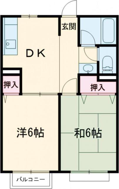 ハイツパティオ(2DK/2階)の間取り写真