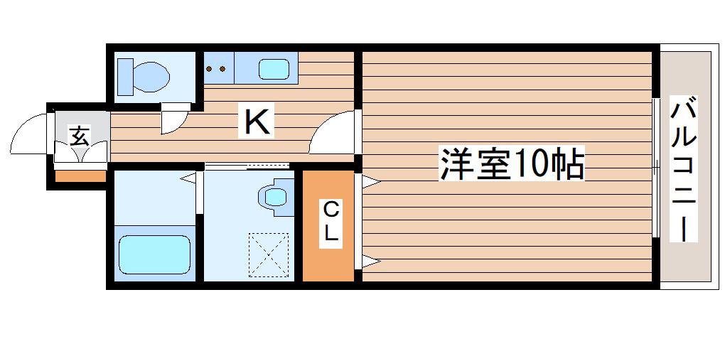 サンシーブル八乙女(1K/4階)の間取り写真