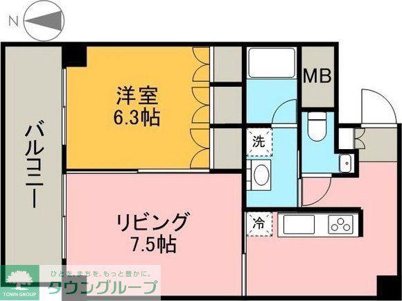 TACHIBANA BOX24(2K/8階)の間取り写真