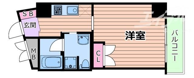 OAZO千里丘(1K/4階)の間取り写真