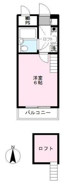 TOP HILL GATE 205(1K/2階)の間取り写真