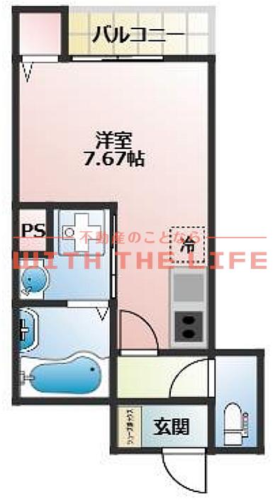 THE NOBLES 諏訪野町II(ワンルーム/1階)の間取り写真