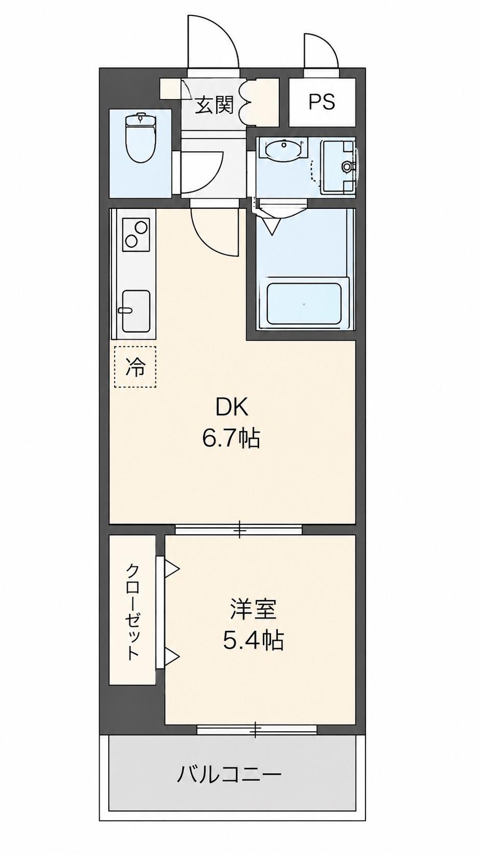 SOCIAL VILLAGE(1DK/6階)の間取り写真