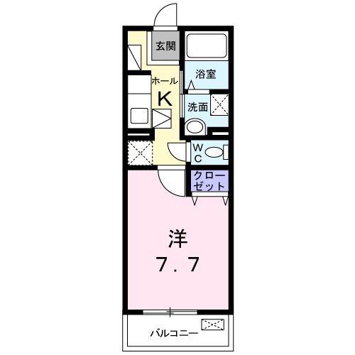 イーストラディアンス(1K/2階)の間取り写真