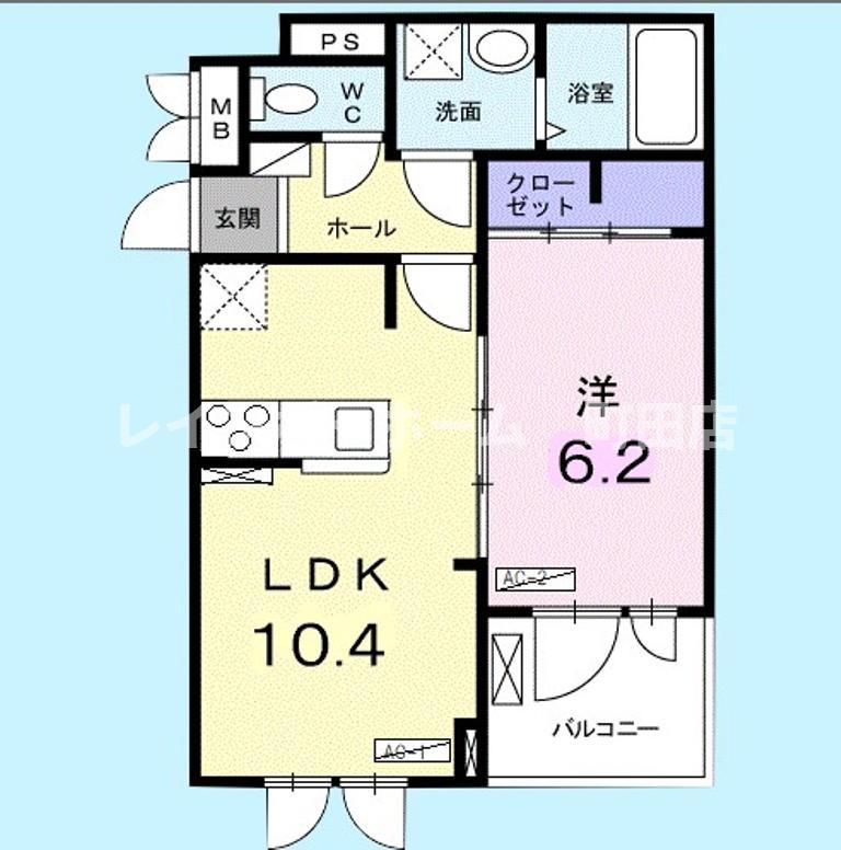 FLORIAⅠ(1LDK/2階)の間取り写真