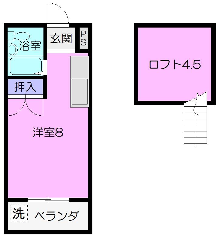 シティー丸和(ワンルーム/2階)の間取り写真
