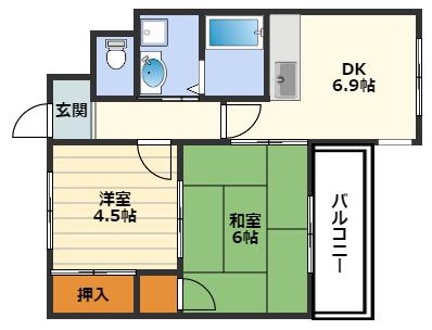 エクセルOGM(2DK/10階)の間取り写真