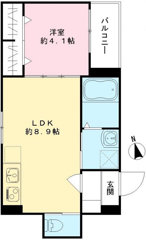 LUANA(1LDK/1階)の間取り写真