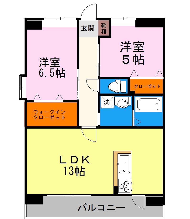 BLOEMEN(2LDK/6階)の間取り写真