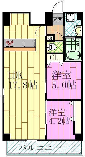 コンフォルト葛西(2LDK/3階)の間取り写真