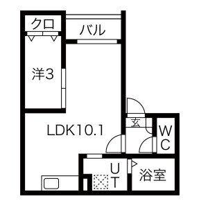 JACK YAWATAI(1LDK/2階)の間取り写真
