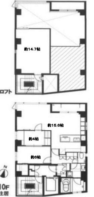 JZ TOWER(2LDK/10階)の間取り写真