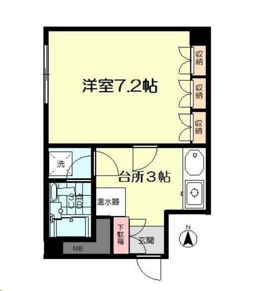 ロイヤルヒルズ富沢III(1K/3階)の間取り写真