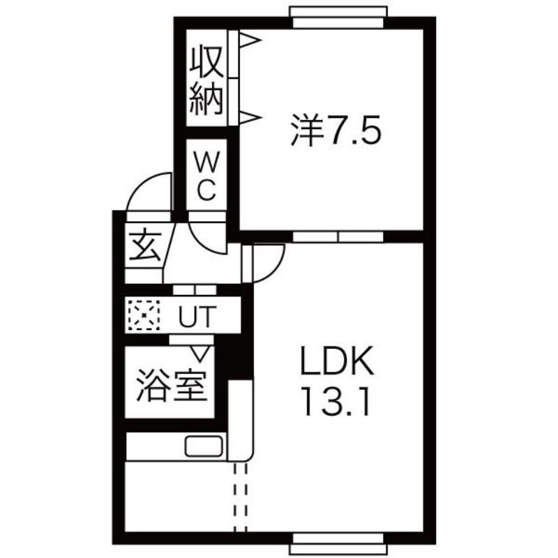 ステラ藻岩(1LDK/1階)の間取り写真