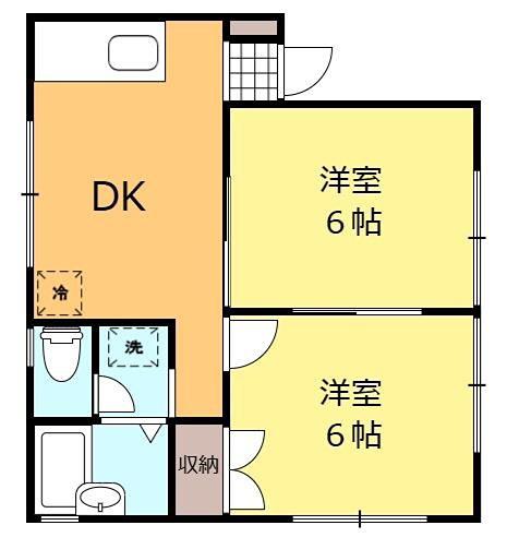 グリーンテラスOC(2DK/1階)の間取り写真
