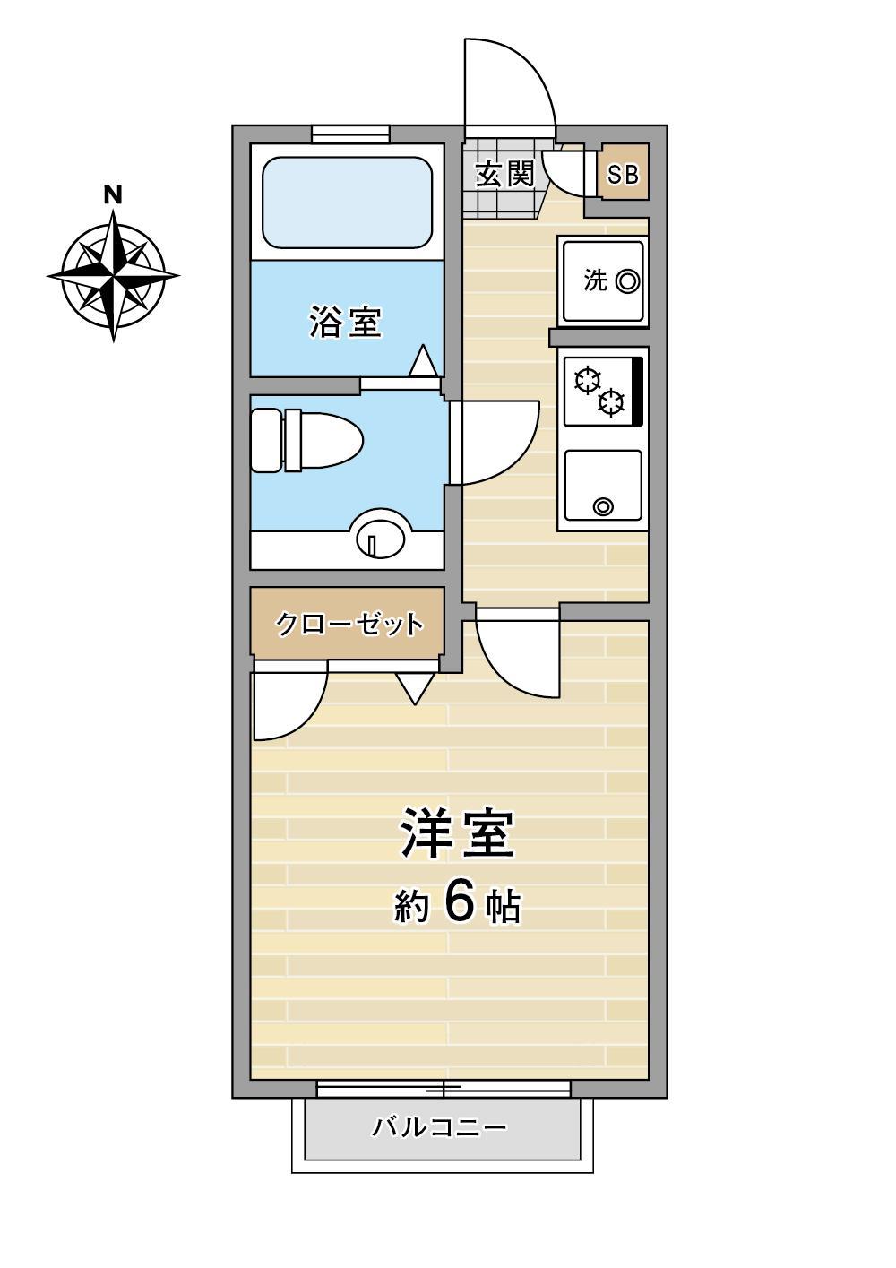 アーバンフラッツ高円寺(1K/1階)の間取り写真