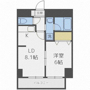 アーバンフラッツ豊平4条(1LDK/10階)の間取り写真