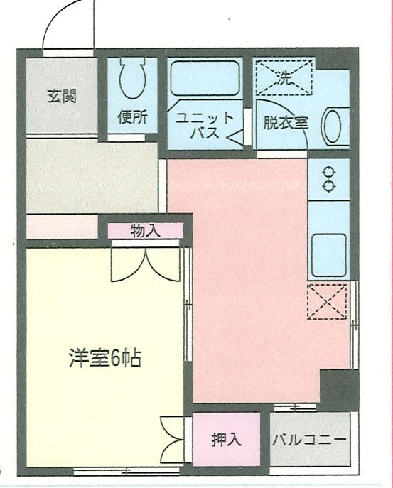 カーサみつ本(1DK/2階)の間取り写真