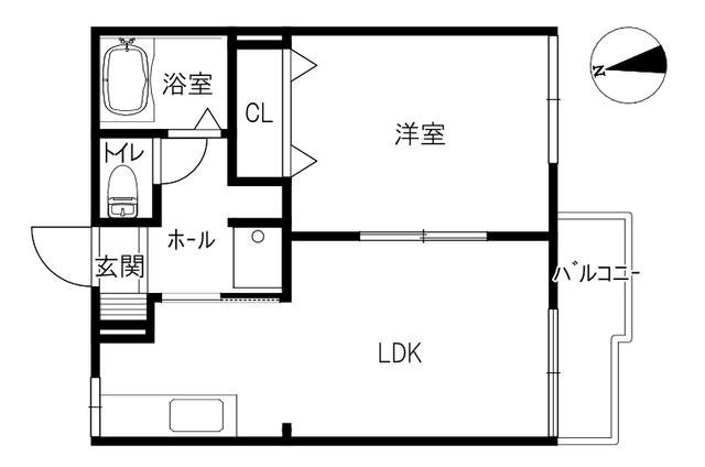 フォーブルKIDO(1LDK/2階)の間取り写真
