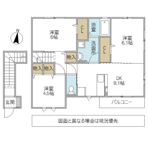 大黒屋 十四番館(3DK/2階)の間取り写真