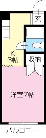 コーポ福島(1K/3階)の間取り写真