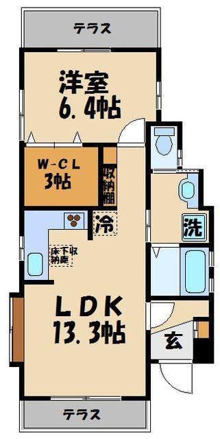 上祖師谷2丁目アパート(1SLDK/1階)の間取り写真