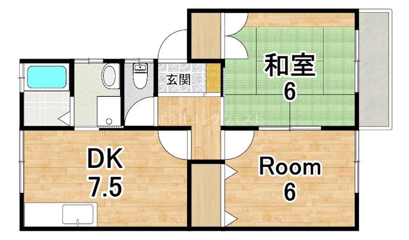 ハイツサントピア(2DK/2階)の間取り写真