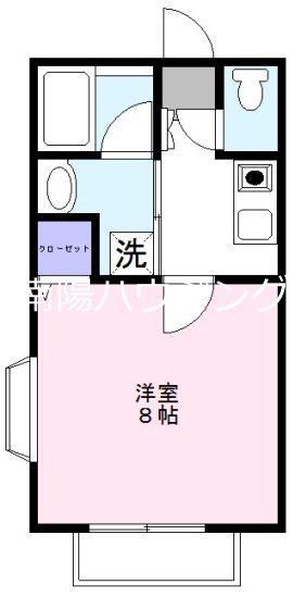 グランディールⅡ(1K/1階)の間取り写真