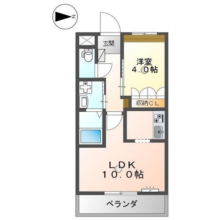 アクアサイド(1LDK/2階)の間取り写真