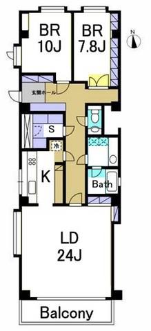 ベイベリー自由が丘(2SLDK/2階)の間取り写真