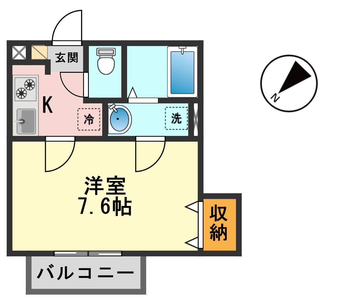 プロムナード(1K/2階)の間取り写真