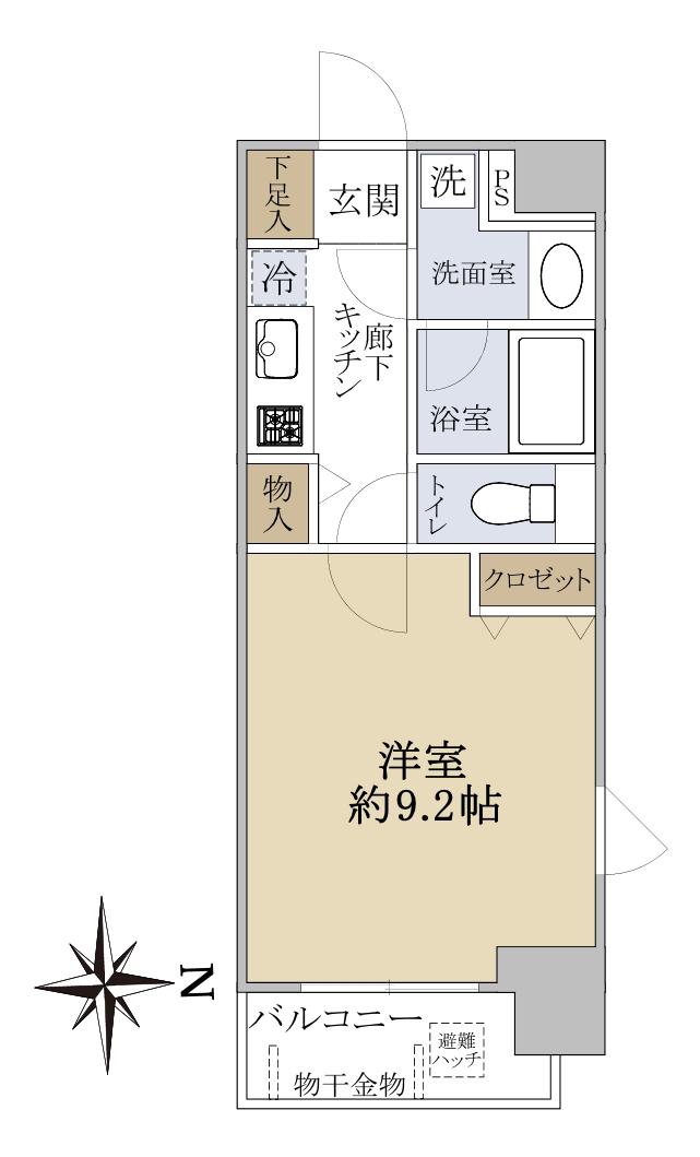 サンシティアヴァンツァーレ文京本郷(1K/4階)の間取り写真