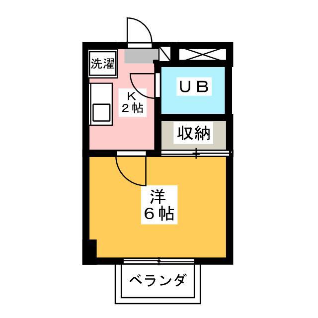 アオキハウス(1K/2階)の間取り写真