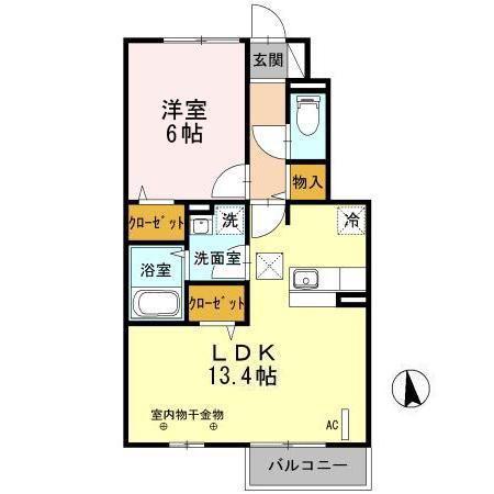 メゾンルミエール(1LDK/1階)の間取り写真