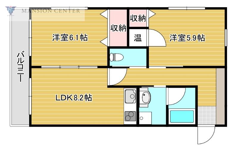 ストーンリバー(2LDK/2階)の間取り写真