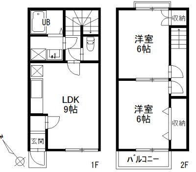 エスペランサA(2LDK/1階)の間取り写真