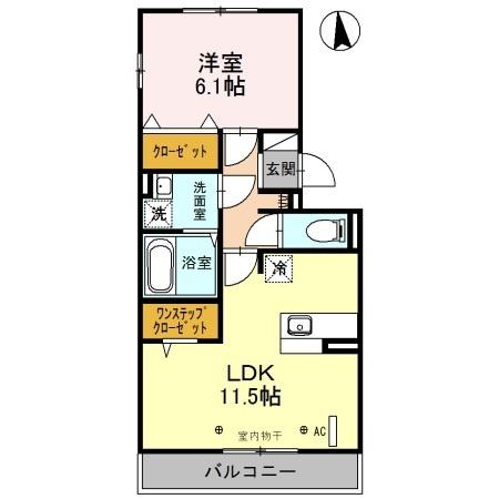 グレードV(1LDK/2階)の間取り写真