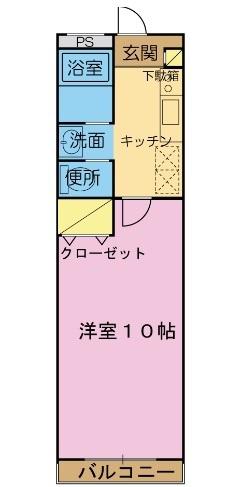 SKマンション(1K/1階)の間取り写真