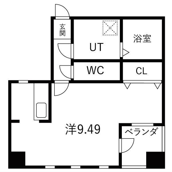 CONFORT瑞穂(ワンルーム/2階)の間取り写真