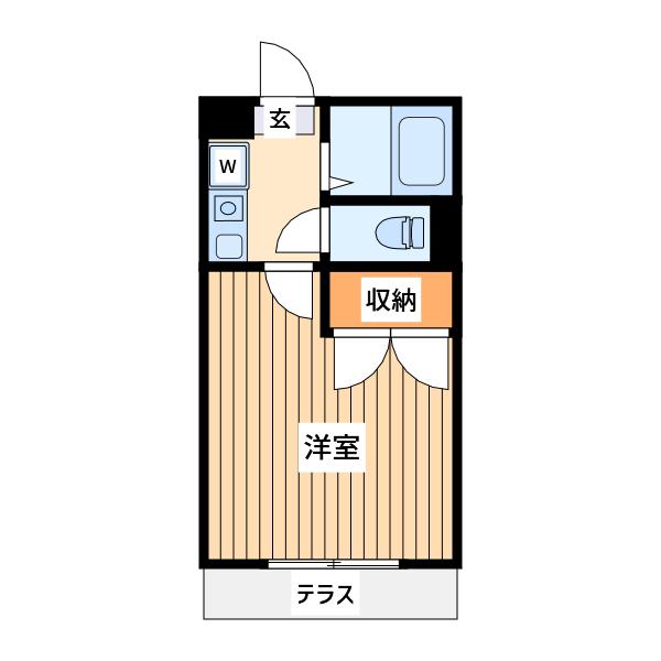 レオパレス上平間ACT(1K/1階)の間取り写真