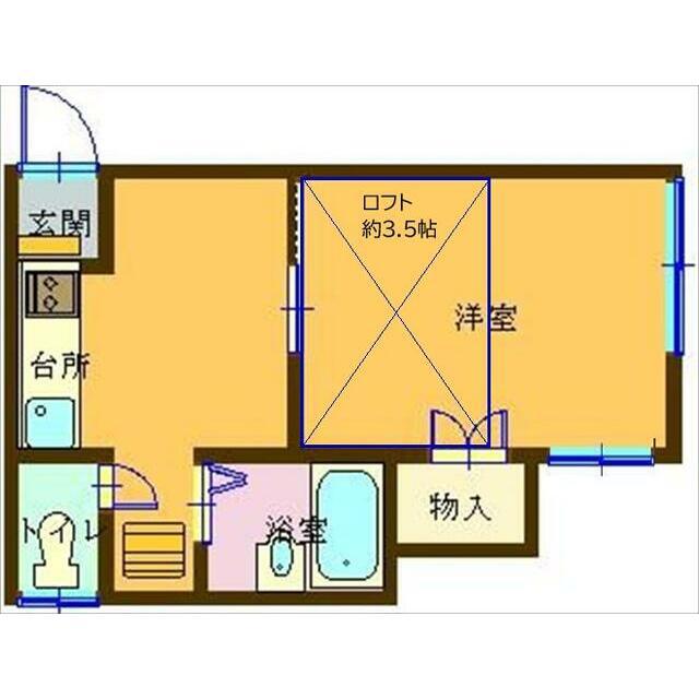 シャルム板戸(1K/1階)の間取り写真