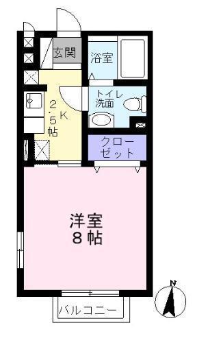 MEGU AT KAMISUGI(1K/2階)の間取り写真