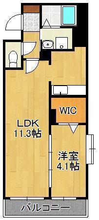 ラ・アヴェニール(1LDK/1階)の間取り写真