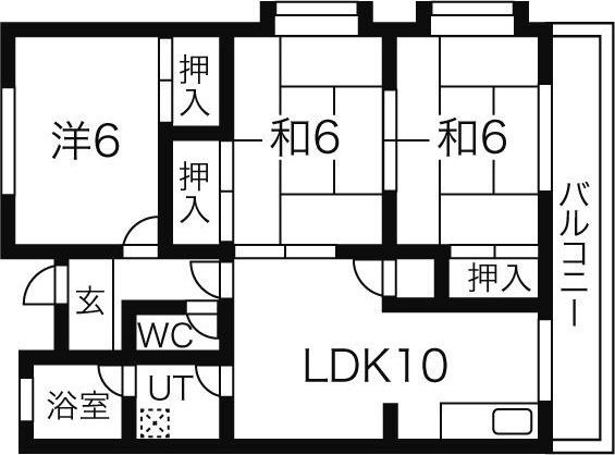 第2ハイツ箕面(3LDK/2階)の間取り写真