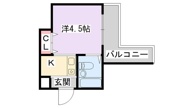 レナジア摂南大学前(1K/4階)の間取り写真